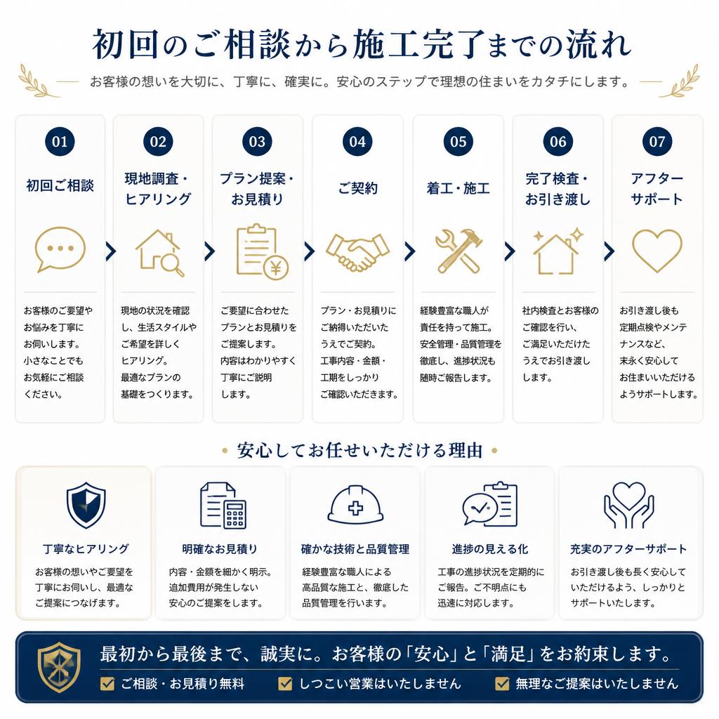 安心できる施工の流れ