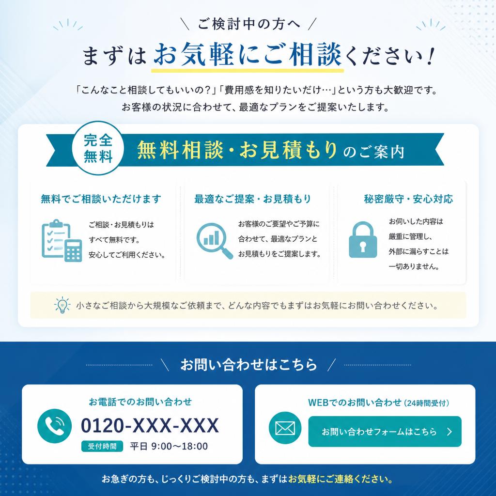 今すぐお問い合わせを！