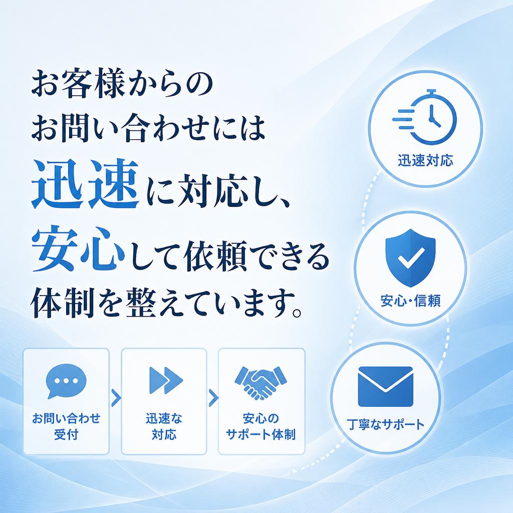 迅速な対応でお客様の不安を解消