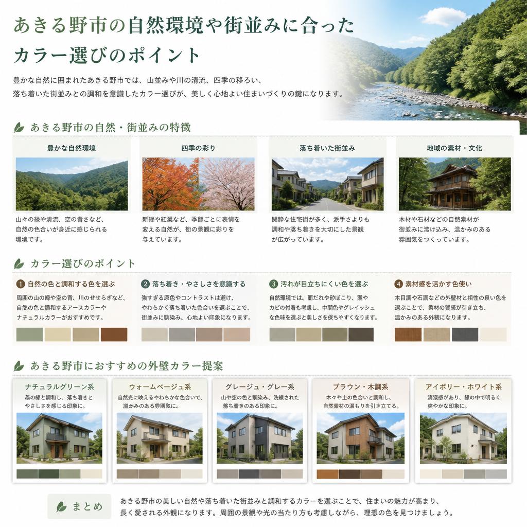 2. あきる野市の特徴とカラー選び